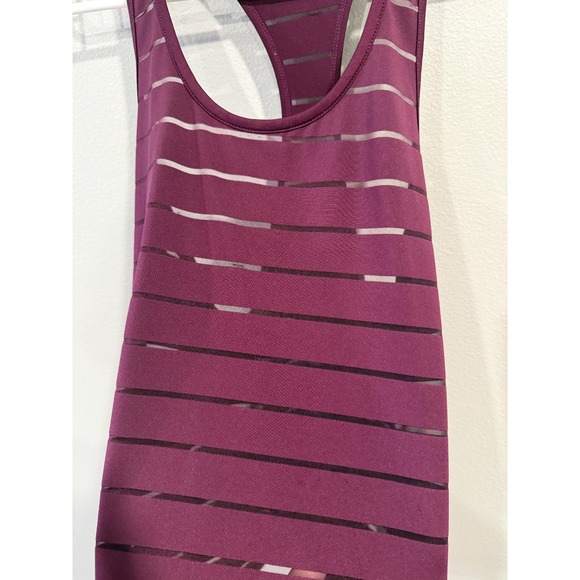 Zyia Active Havana Tank Top Women's Medium Burgundy Stripe Racerback Scoop Neck - Picture 4 of 5